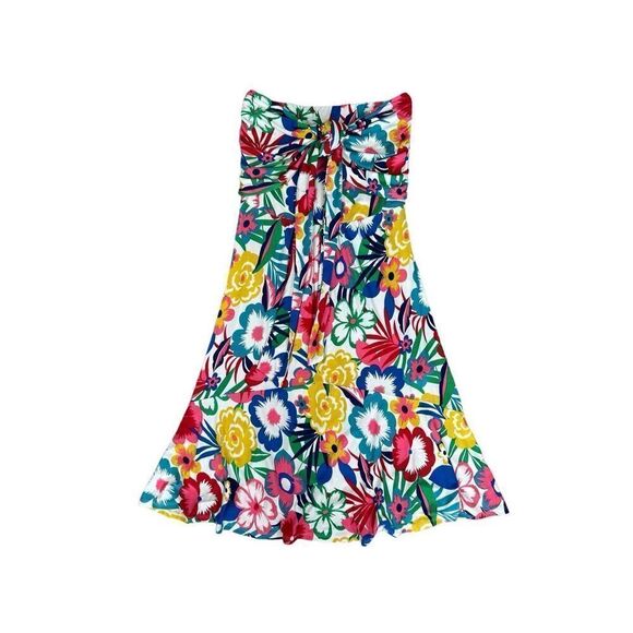 Boden Lilah Multiway Dress Size 6 Halter Strapless Smocked Back Colorful Floral - Picture 3 of 11